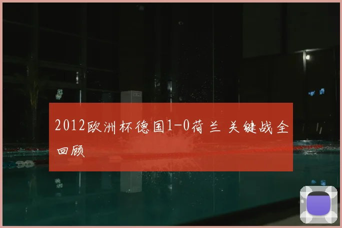 2012欧洲杯德国1-0荷兰 关键战全回顾